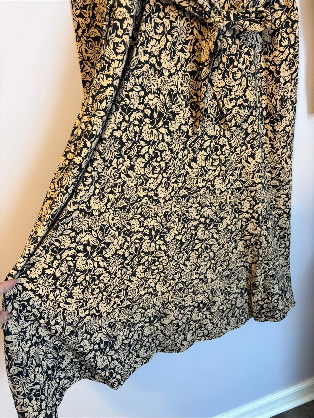 Pact Paisley Blossoms Black Fit & Flare Organic Cotton Dress size M